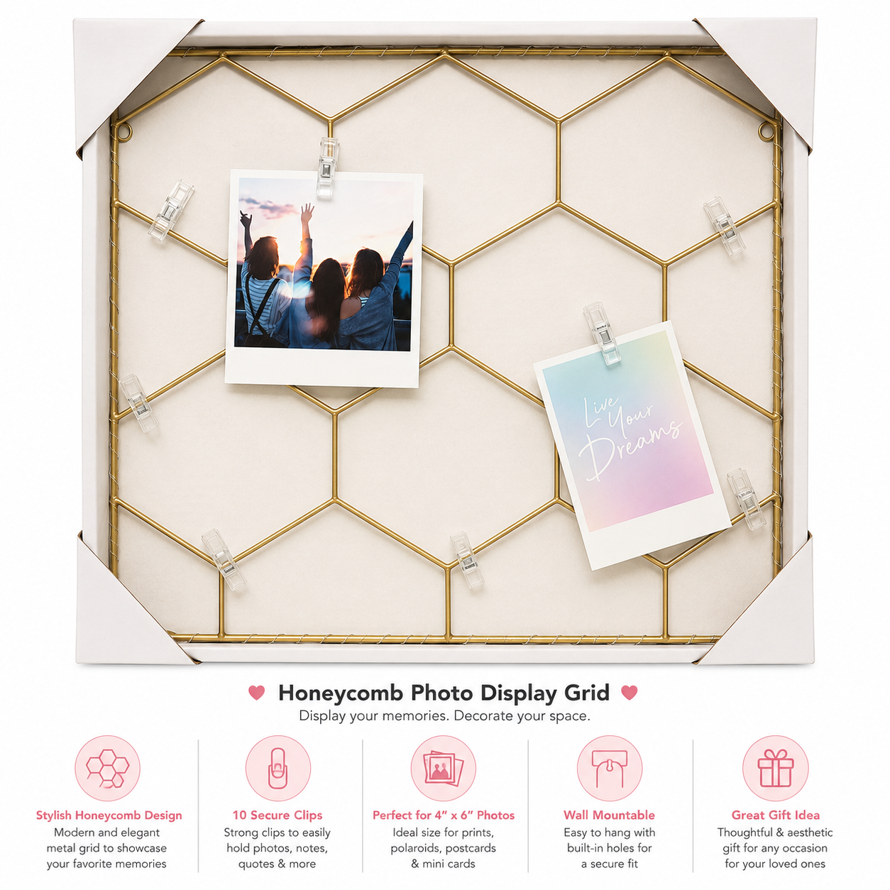 Honeycomb Photo Display Grid