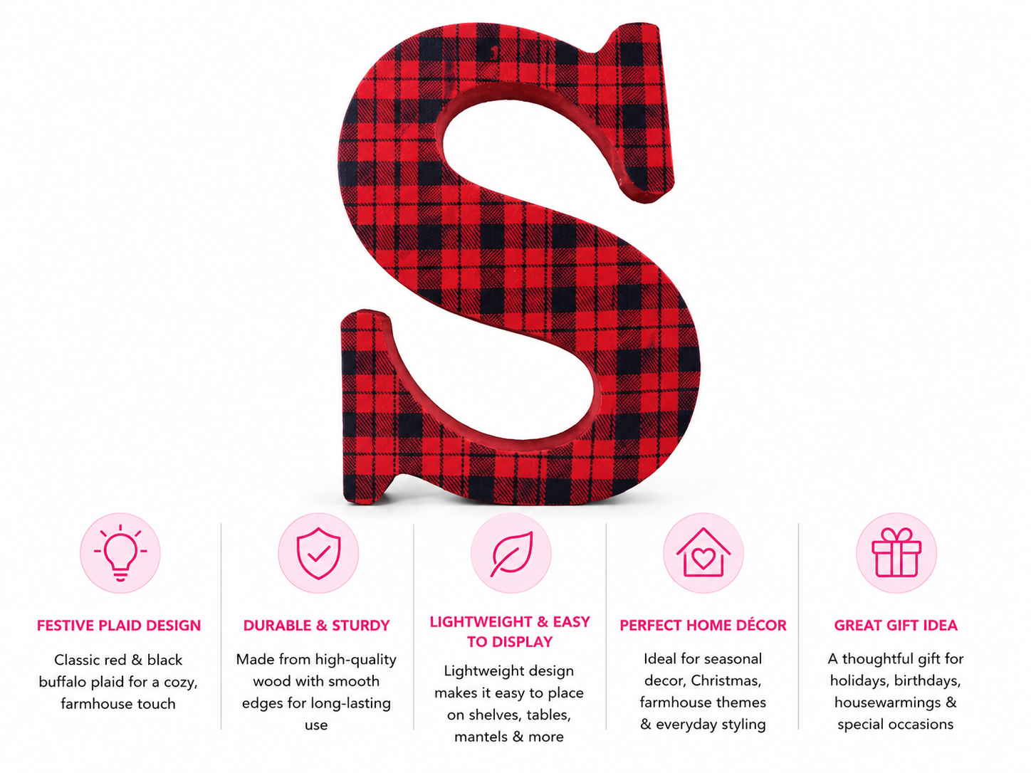 Plaid S Marquee Letter